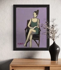 Original Painting Figurative Impressionism Canvas Modern  Woman Reading Book