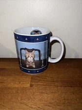 Vintage 1997 Lang and Wise cat coffee mug collectible lord Buffington painting