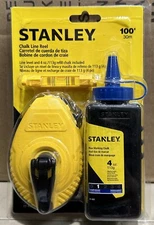 Stanley 47-443 100' Blue Chalk Line Reel & Chalk Set New