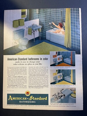 Vintage Magazine Advertisement 1954 American Standard Bathrooms