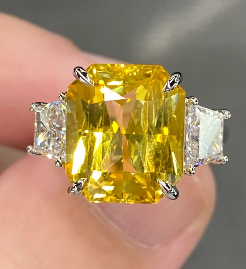 Sapphire Stone Canary Yellow Sapphire Ring Vivid Canary Yellow