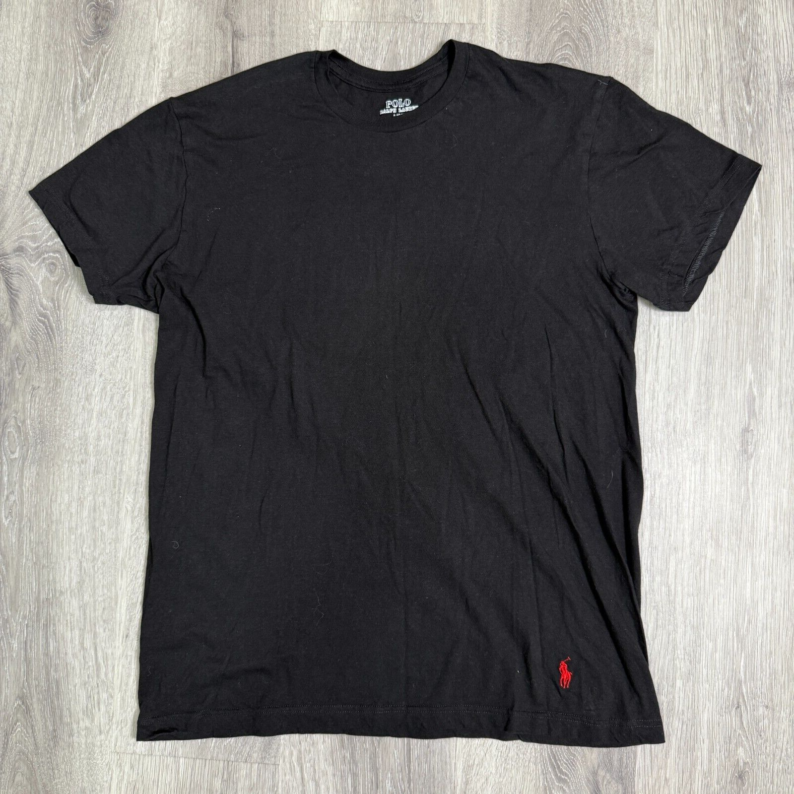 Polo Ralph Lauren Uomo Nera Vestibilità Classica T Shirt Grande Rosso Pony Logo Cotone