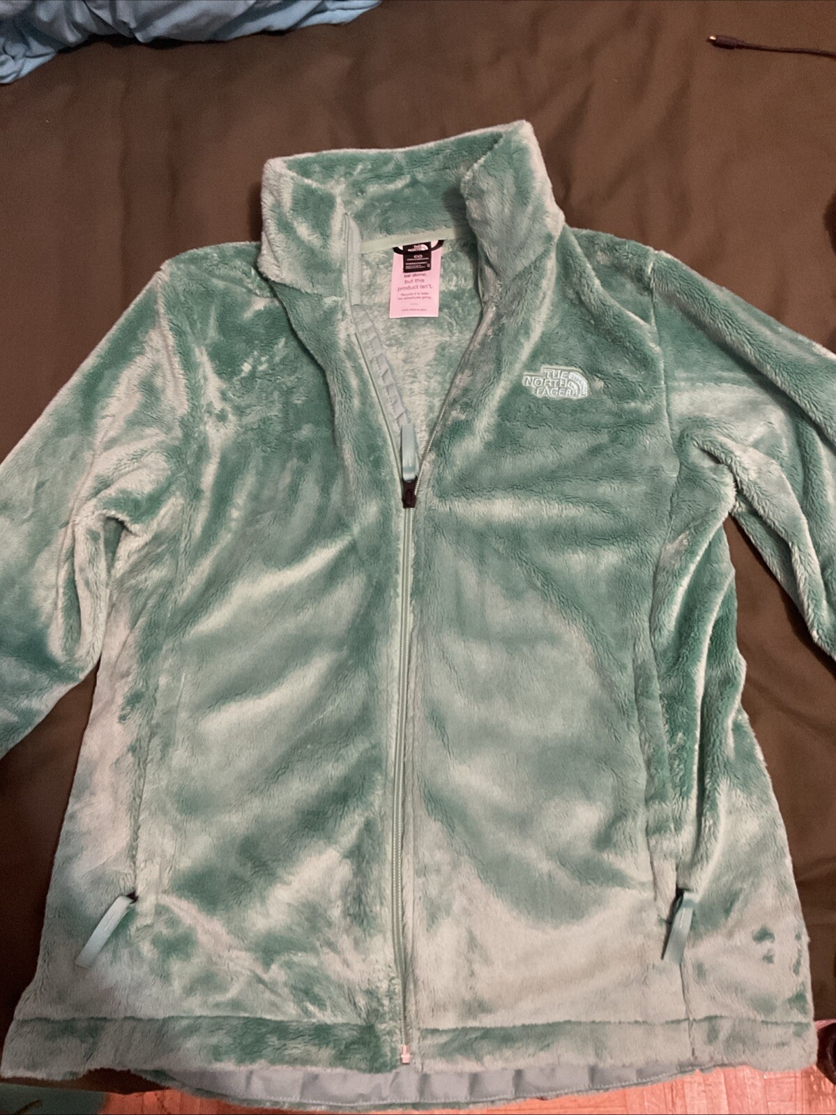 North Face Fleece Stand Collar Zip Jacket Long Sleeve Green Size M