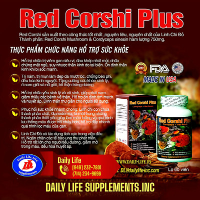 RED CORSHI PLUS - Daily Life - MADE IN USA 1 Bottle 60 Capsules  