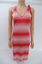 Versace jeans Couture Womens Vintage Midi Dress Sizer 42 Uk 12 Red Striped Y2k