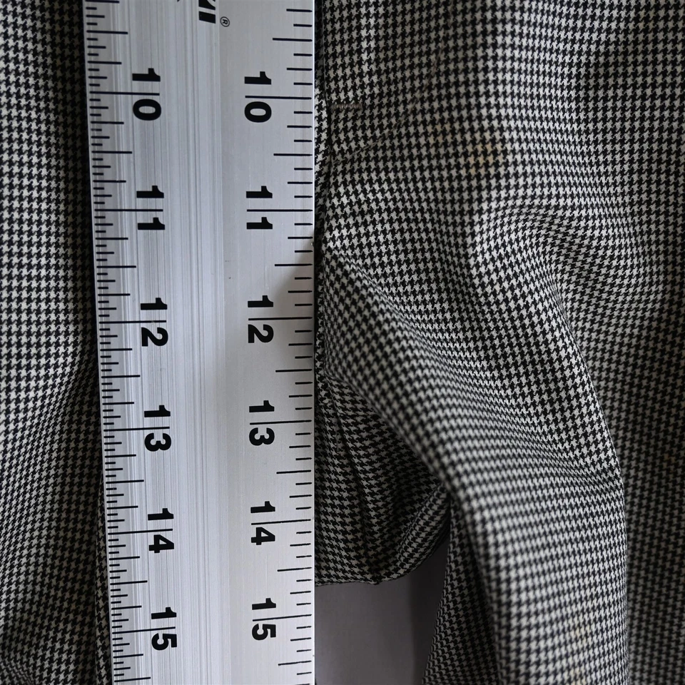JB Britches 34x29 Brown Houndstooth USA Made 100% Wool Pleated Dress Pants - Image 3 of 4