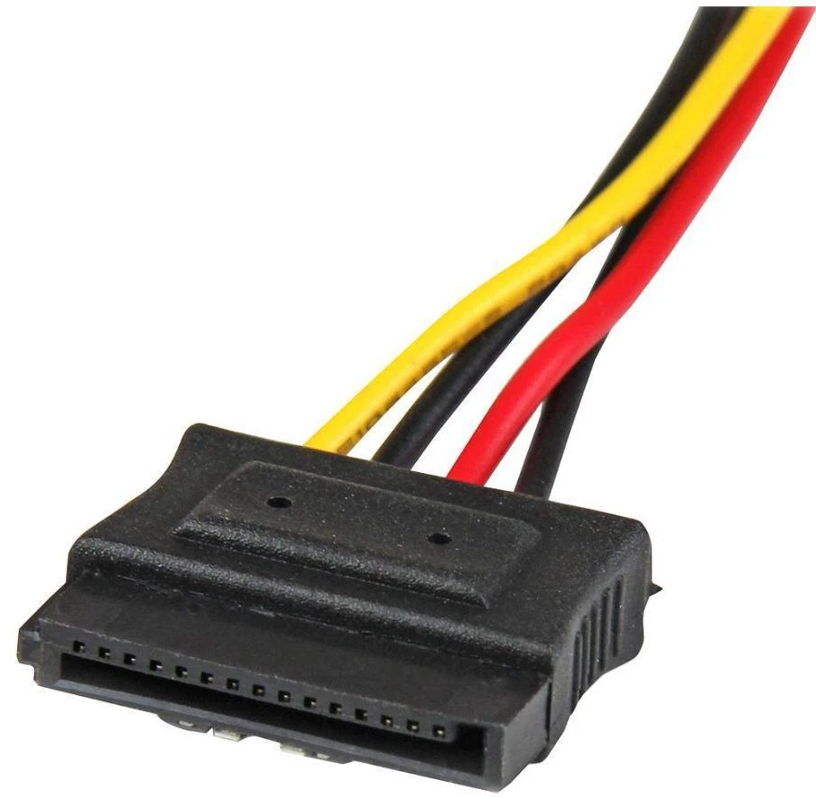 LP4 Molex Stecker Zu Doppel 15 Polig SATA Buchse Stromkabel Verrastung, 305mm - - Bild 3 von 4
