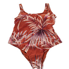 One Piece Swimsuit Swimwear Tropical Women XL Full Coverage Criss Cross Kona Sol