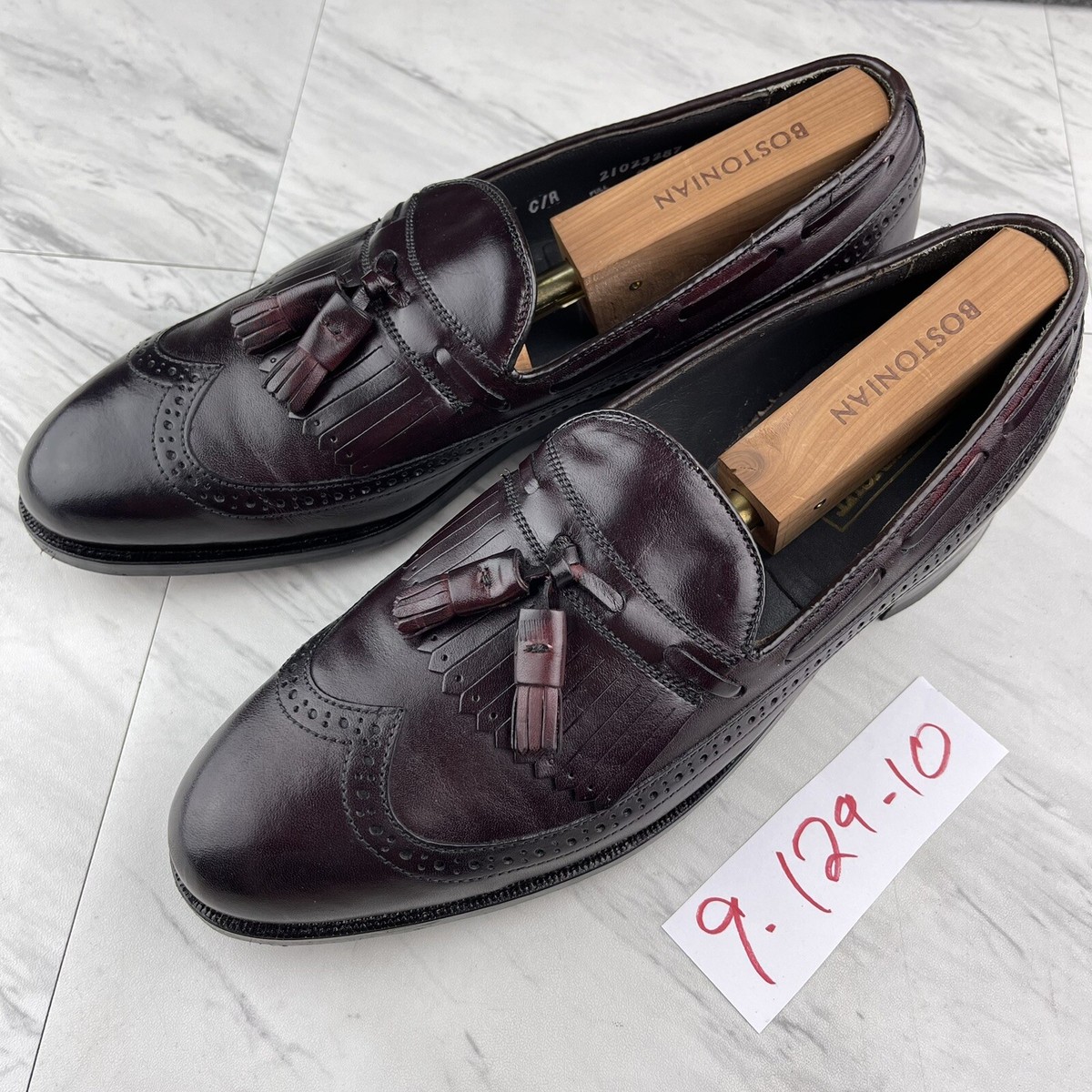 •ET Wright Mens Leather Wing tip Brogue Kiltie Tassel Loafers Burgundy US 9 C/A ET Wright Mens Leather Wing tip Brogue Kiltie Tassel Loafers  main image 2