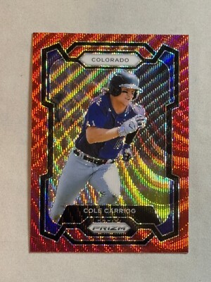 2024 Panini Prizm Ruby Wave Cole Carrigg #198 Rockies