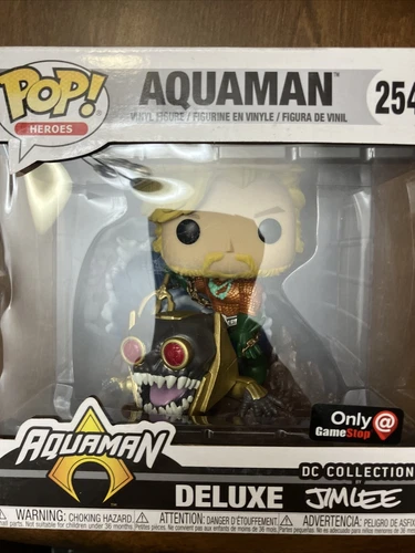 Funko POP! Heroes Aquaman #254 GameStop Deluxe DC Collection by Jim Lee