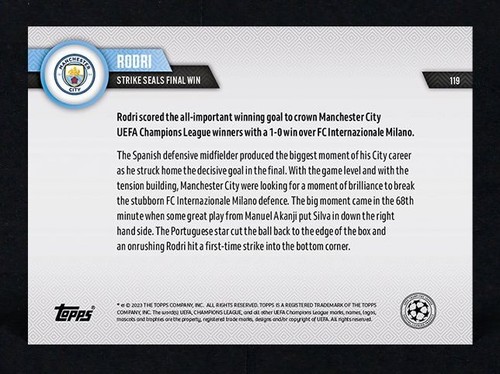 2022/2023 TOPPS NOW UEFA CHAMPIONS LEAGUE - SERIE / LISTA - Imagen 73 de 107