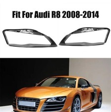 A Pair Front Headlamp Lens Shell + Sealant Glue For Audi R8 2008-2014