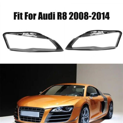A Pair Front Headlamp Lens Shell + Sealant Glue For Audi R8 2008-2014 ...