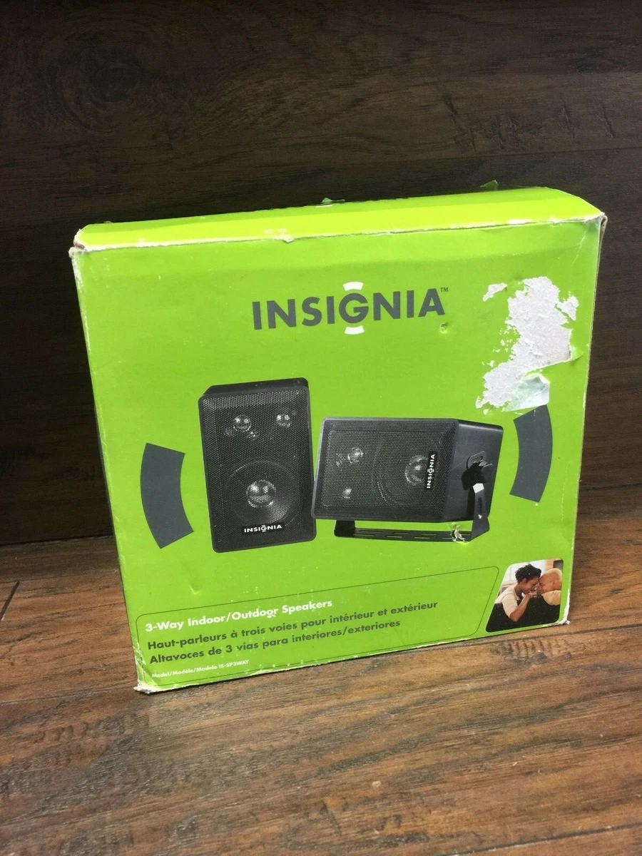 New in Box Insignia 3 Way Indoor Outdoor Stereo Speakers w