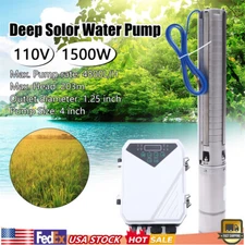 4" 2 HP Solar Water Pump Submersible MPPT Controller Kit DC Deep Well Pump