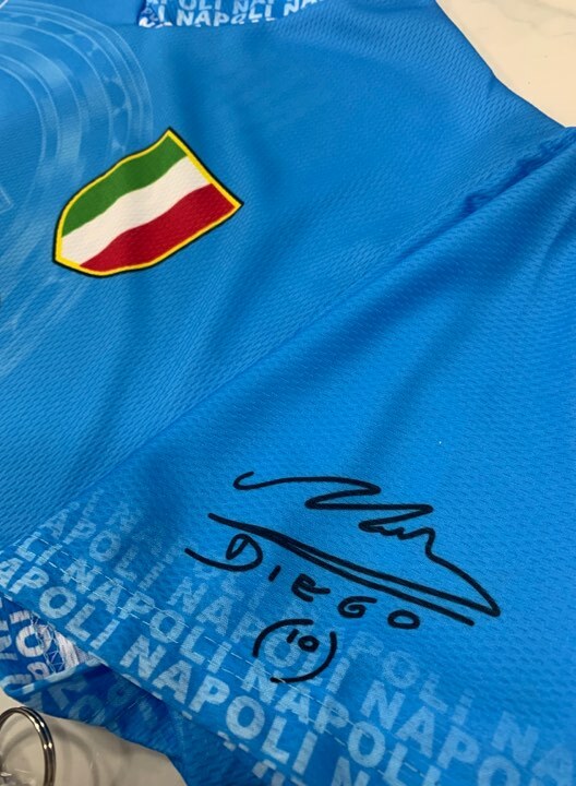 Maglietta Celebrativa Napoli Diego Maradona - Azzurra, 100% Cotone, Per Bambini E Ragazzi