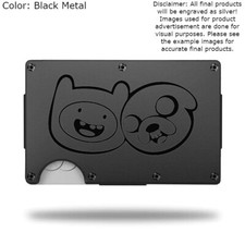 Portafoglio personalizzato "FINN & JAKE" inciso al laser - scegli un colore di portafoglio