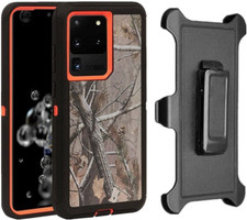 For Galaxy Note 20 Ultra ONLY Defender Case Belt Clip Fits Otterbox Orange/Tree