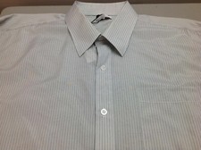 Calvin Klein Men's Stripe Long Sleeve Shirt,White, Size L