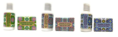 Greenwich Bay Spa Products Garden Mini Exfoliating Soap & Lotion Set Gift Bagged - 第 1/13 張圖片