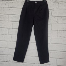 ASOS Design Women's Solid Black Straight-Leg Stretchy Trousers Size 4P Career