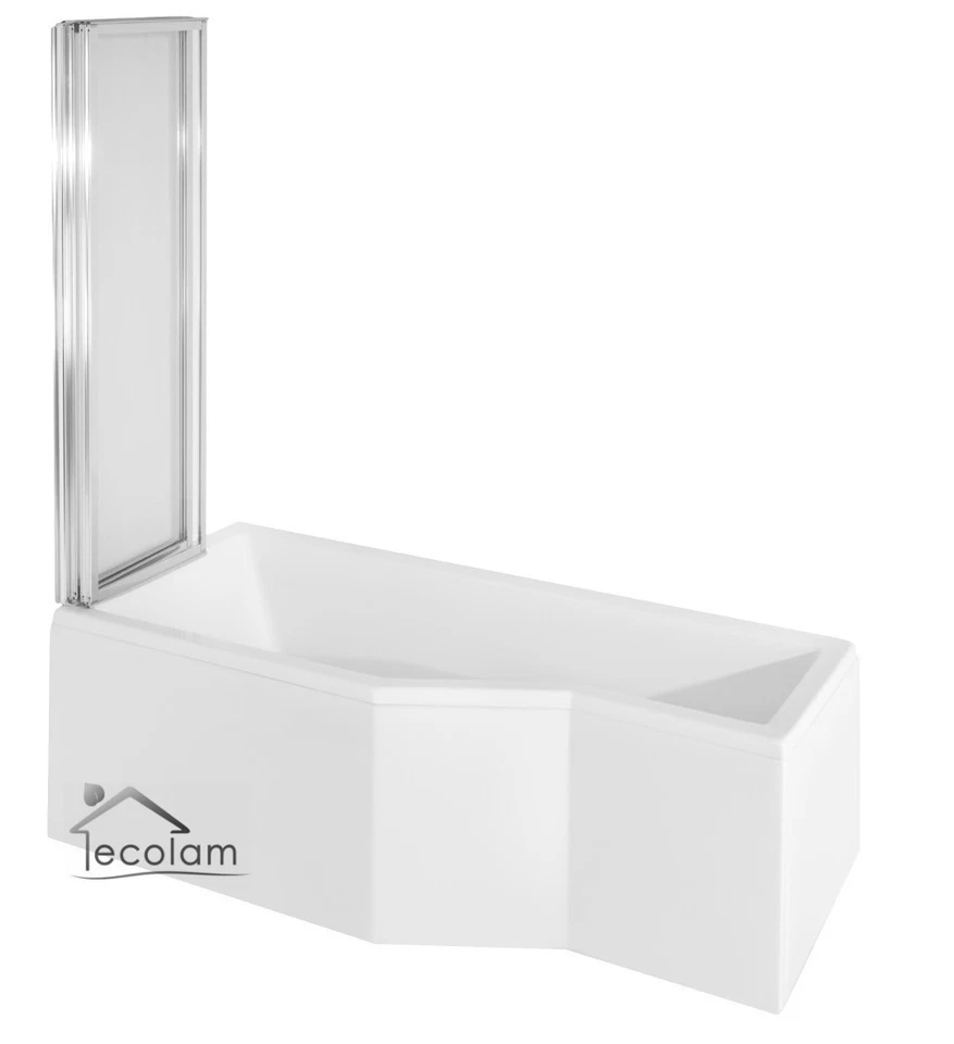 Badewanne Badewannenabtrennung Duschwand Eckwanne Rechteck 150x75 / 170x75 links - Bild 2 von 4