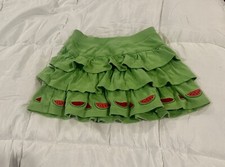Gymboree Girls Green Skirt/Skort With Watermelon Print 100 Cotton Size 4 EUC