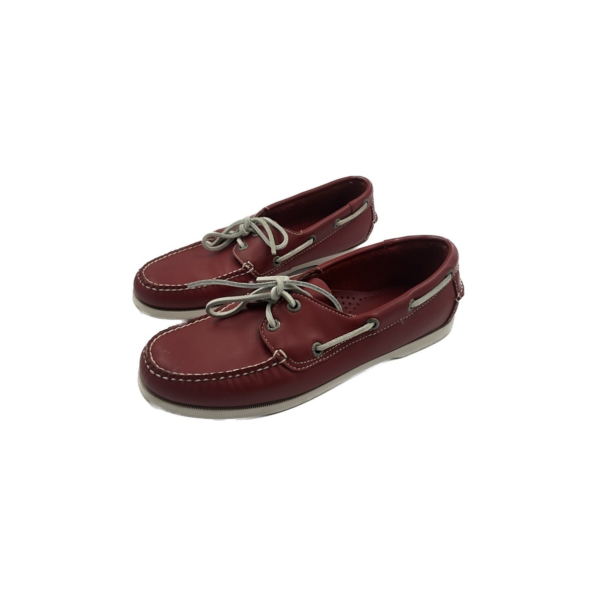 L.L. Bean Shoes - Red Leather Lace Up Boat Deck Loafers  display picture 1