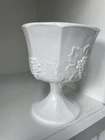 Vintage Indiana Glass Milk Glass Compote Pedestal Bowl Colony Harvest Grape