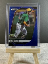 2025 Panini Prizm - Jacob Wilson, Jacob Wilson #90 Blue Prizm /199 (RC)