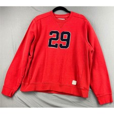 Abercrombie  Fitch Sweatshirt Mens Large 29 Applique Red Crewneck Pullover Good