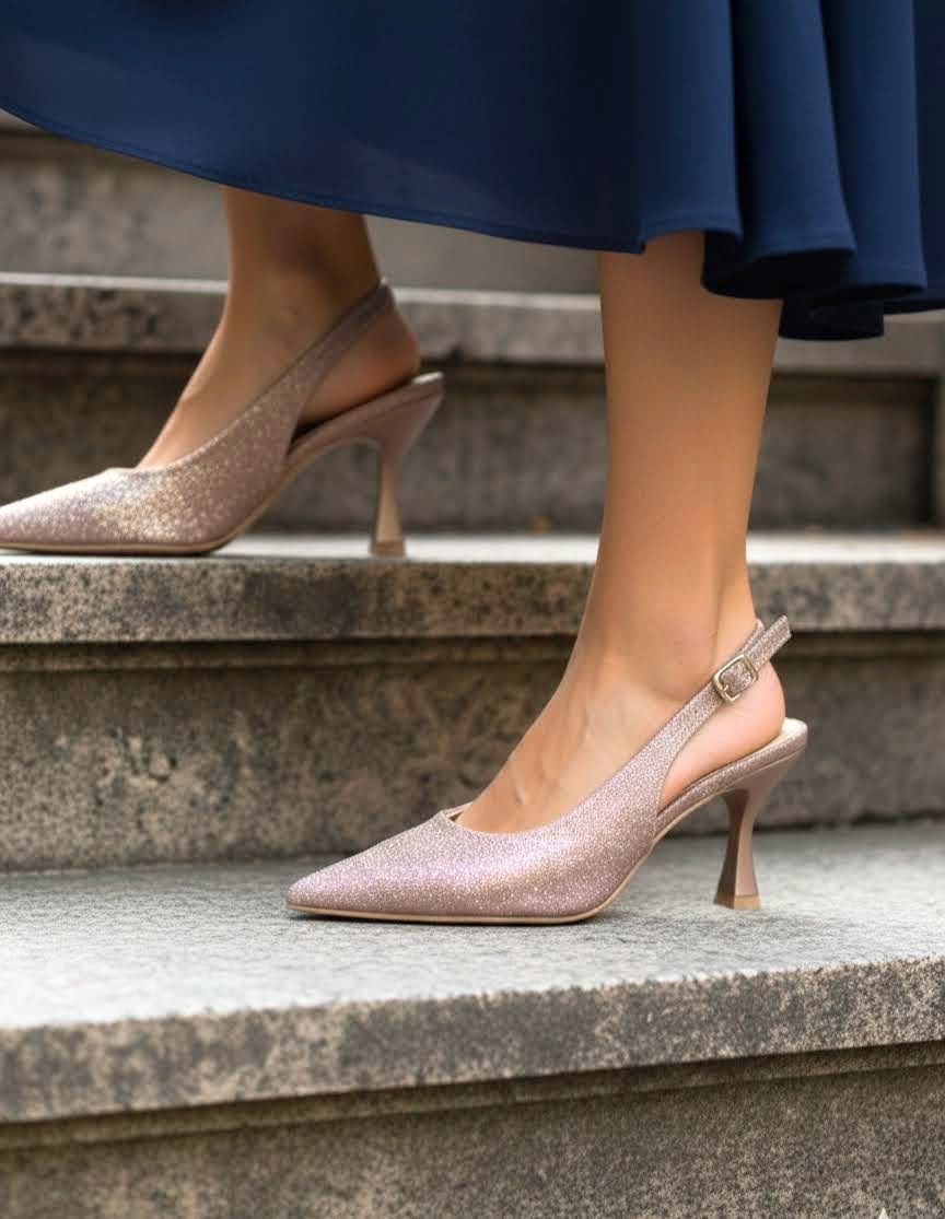 C&L FASHION Zapatos Mujer Elegantes Con Tacón 2013 Champagne Punta