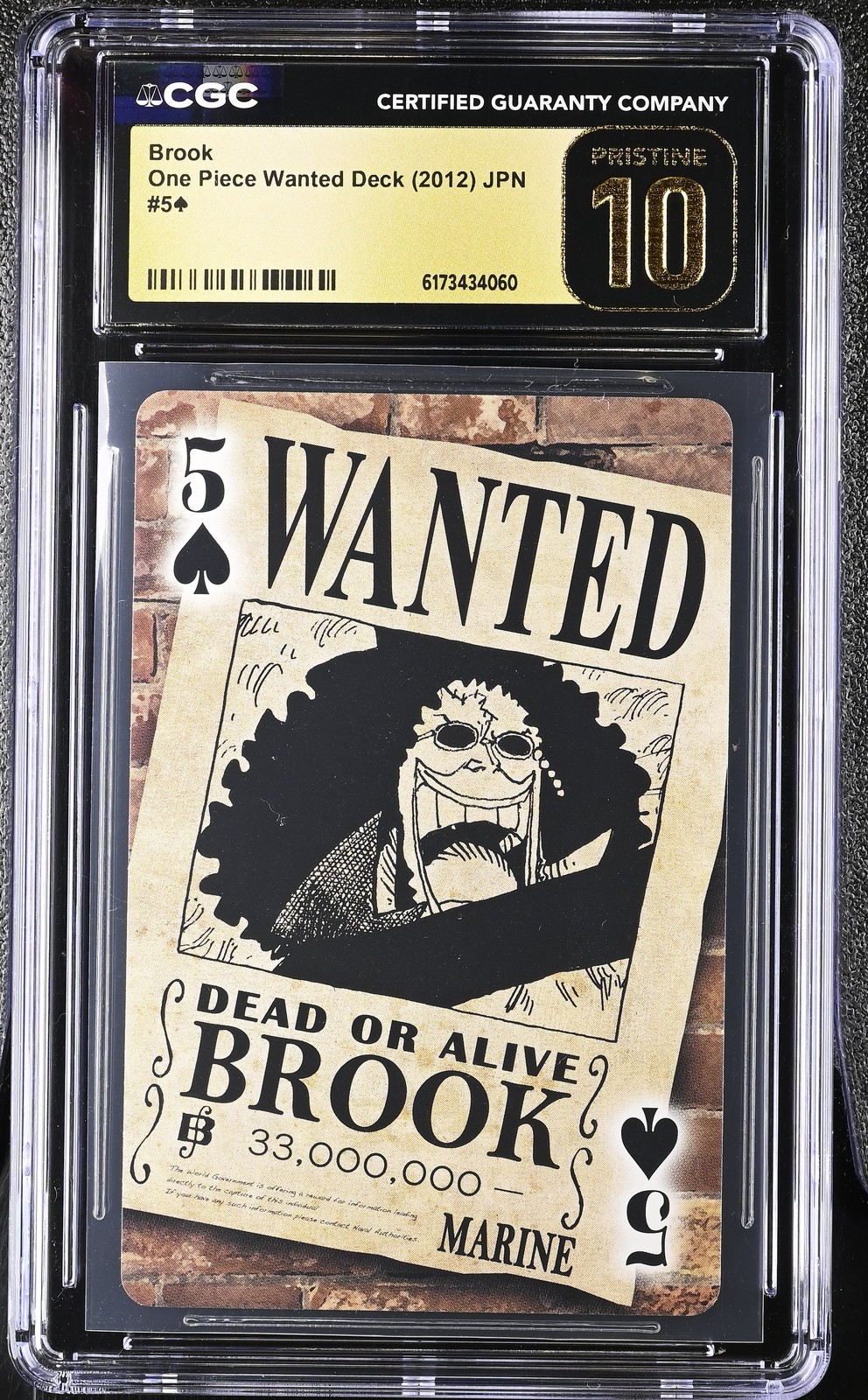 2012 PLAYING CARDS ONE PIECE WANTED DECK #5¨ BROOK CGC 10 PRISTINE