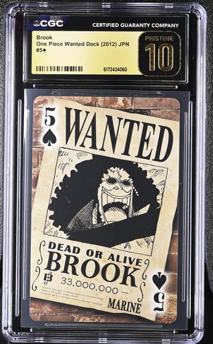 2012 PLAYING CARDS ONE PIECE WANTED DECK #5¨ BROOK CGC 10 PRISTINE