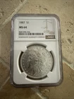 1887-P$1 Morgan Silver Dollar NGC MS64