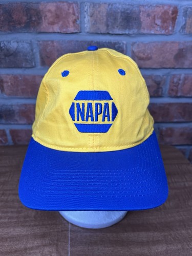 Vintage NAPA Auto Parts Store Embroidered Logo Blue Yellow Strapback Hat