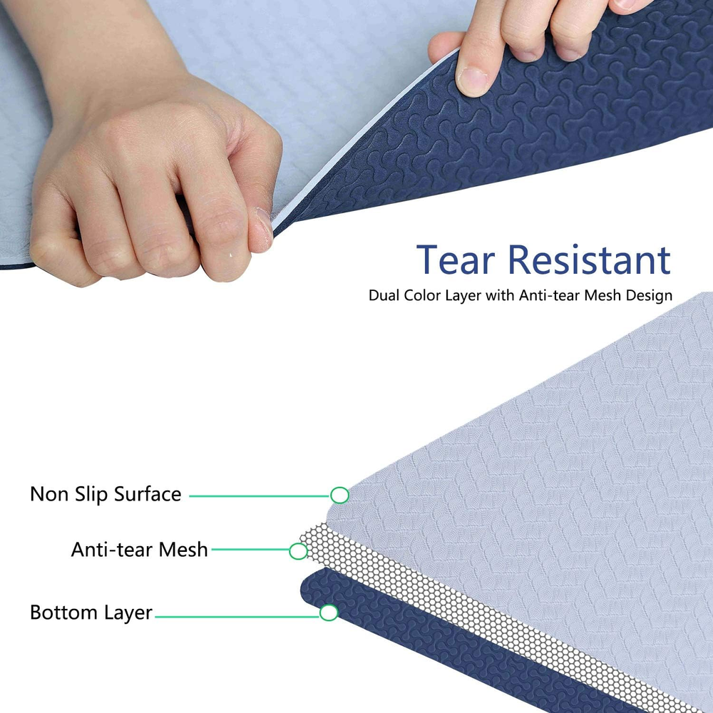 Non-slip eco-friendly thick yoga mat for hot yoga and pilates, anti-tear and durable