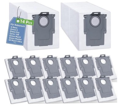 14 Pack Dust Bags Replacement for Roborock Qrevo Curv/Q Revo/Q Revo S/Qrevo P...