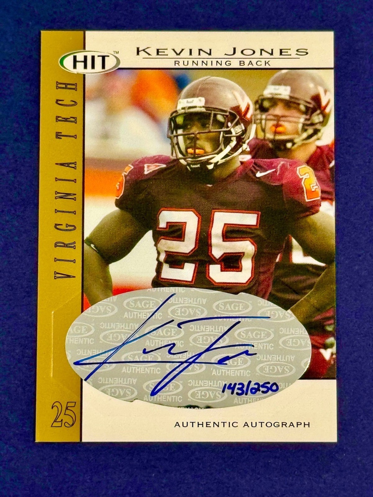 Kevin Jones SA-GE Hit Autographs #A25 Gold