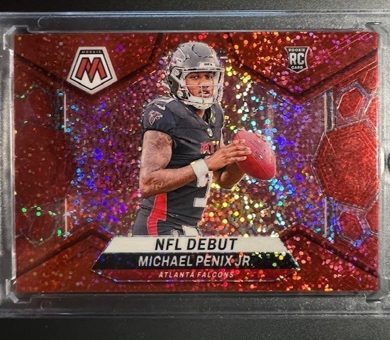 2024 Panini Mosaic NFL Debut Michael Penix Jr. #274 Red Sparkle Prizm (RC)