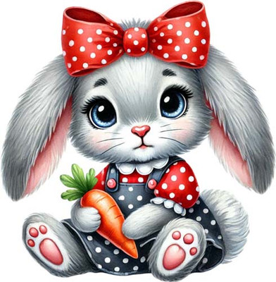 Grau Ostern Cartoon Hase Kaninchen Wandbild Schlafzimmer Vinyl Aufkleber Abziehbild 6 Größen
