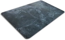 Marble Effect Large Glass Chopping Board Grey Heat Resistant Hob Cover Worktop