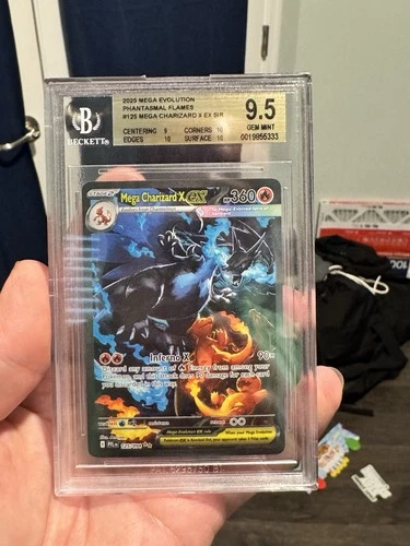 Mega Charizard X Ex 125/094 SIR Phantasmal Flames Beckett 9.5 Gem Mint
