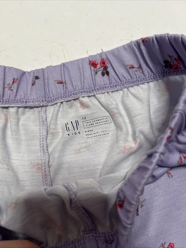 Camisa curta nova com etiquetas Gap Kids Kids 100% reciclada Henley PJ conjunto orquídea roxa tamanho 12 - Imagem 3 de 4