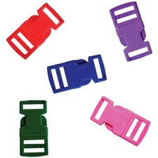 Pepperell Parachute Cord Bracelet Buckles 15mm 5/Pkg-Assorted Colors
