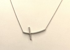 Diamond Necklace 34 Diamonds .34 Carat T.W. 14K White Gold 3.4g ECG005383 