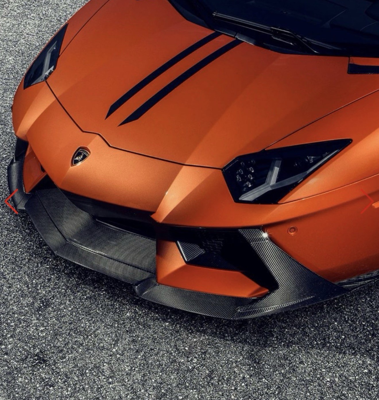 VORSTEINER ZARAGOZA EDIZIONE GLOSSY CARBON FRONT SPOILER FOR LP700-4 LAMBORGHINI