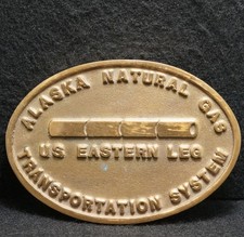 WJ13165 VINTAGE 1970s  ALASKA NATURAL GAS TRANSPORTATION SYSTEM  BELT BUCKLE
