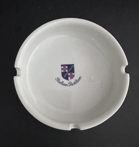 Vintage Richard Ginori Italy Ashtray Libertas Italian Pavilion Cargo Ship Crest